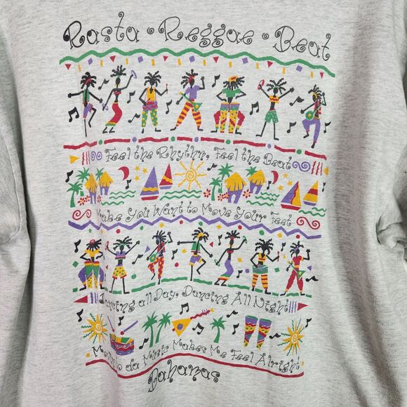 Vtg Bahamas Shirt Mens XL Gray Single Stitch Fruit of the Loom Reggae Rasta‎ 90s - Picture 5 of 12